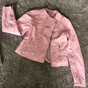 Charlotte Russe M Pink Faux Leather Jacket.